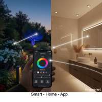 Symbolbild (KI-generiert) LED Smart Home App - Steuerung Ihrer Beleuchtung per Smartphone